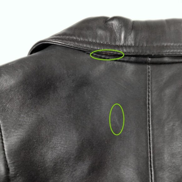 NWOT Vintage GAP Jacket Womens M Black Leather Blazer Y2K 2000s Classic Pockets - Picture 13 of 14